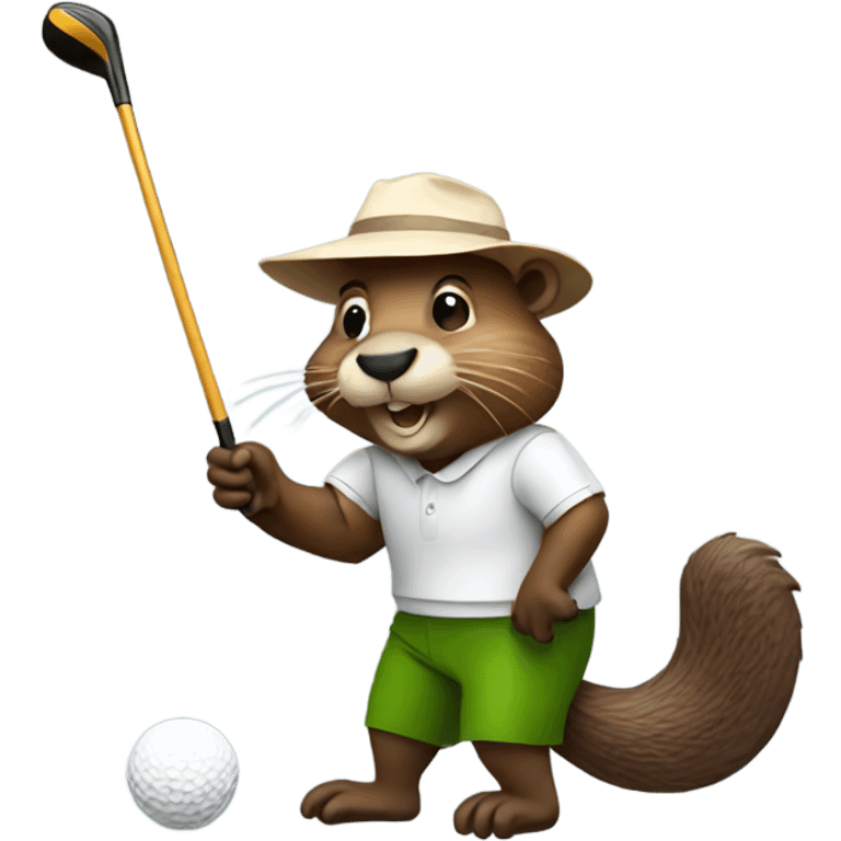 Beaver playing golf emoji