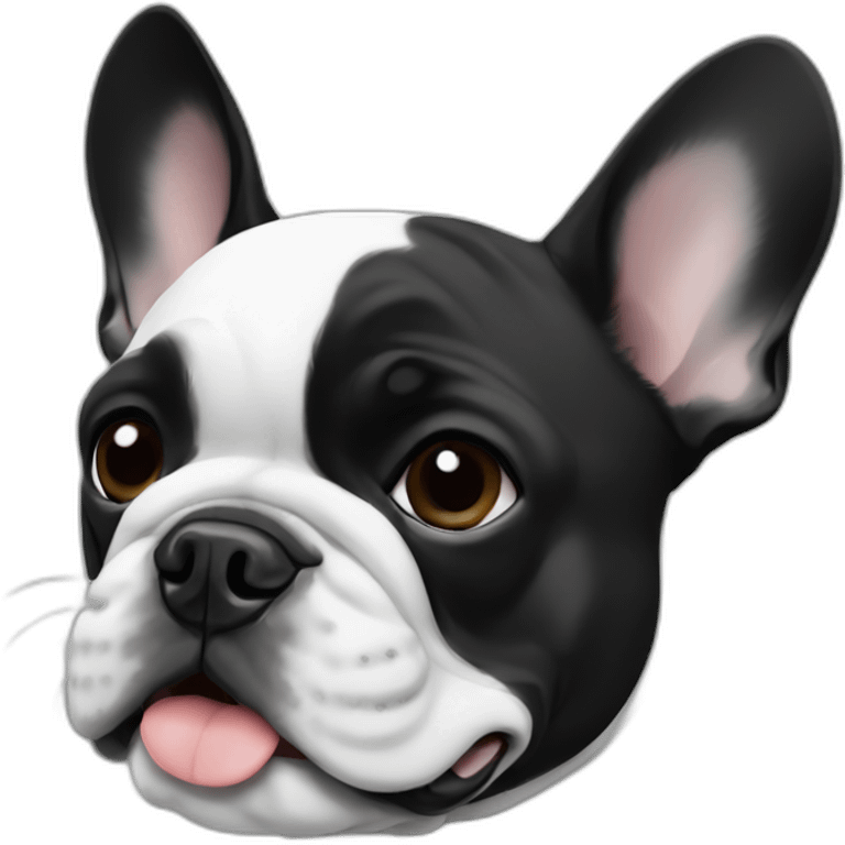 French-bulldog-Black and white emoji