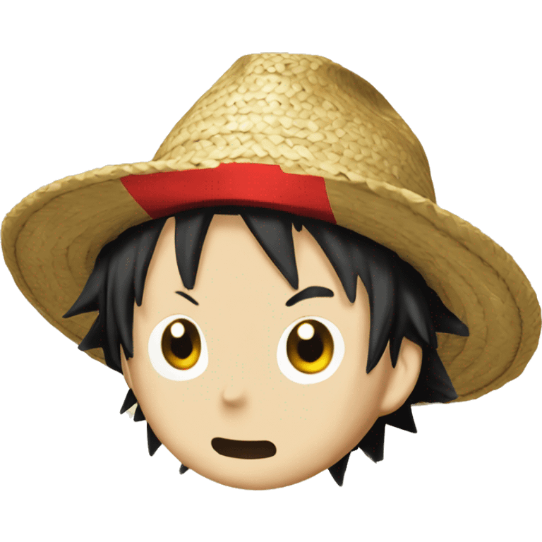 Straw hat with a red band Luffy emoji