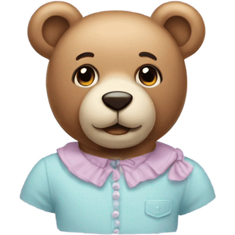 A pastel teddy bear emoji