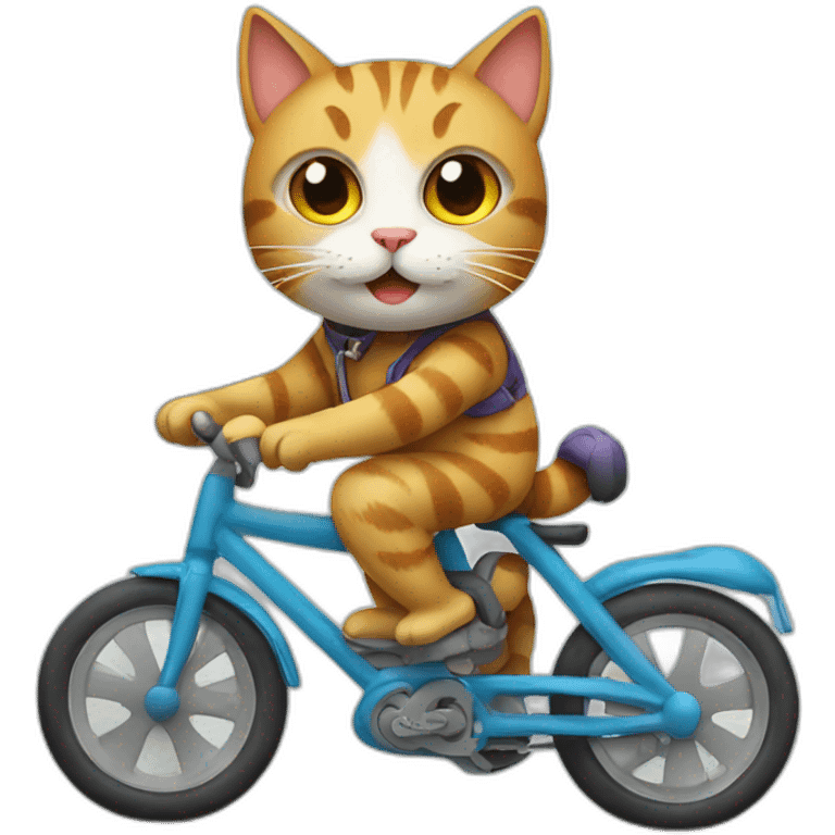 Cat riding a bike emoji