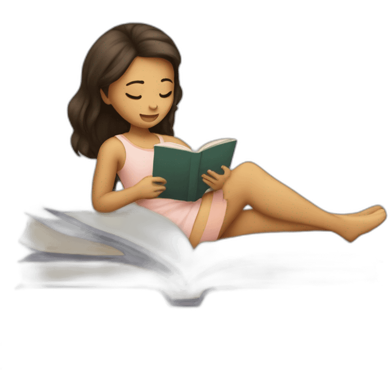 Fille qui lit un livre emoji