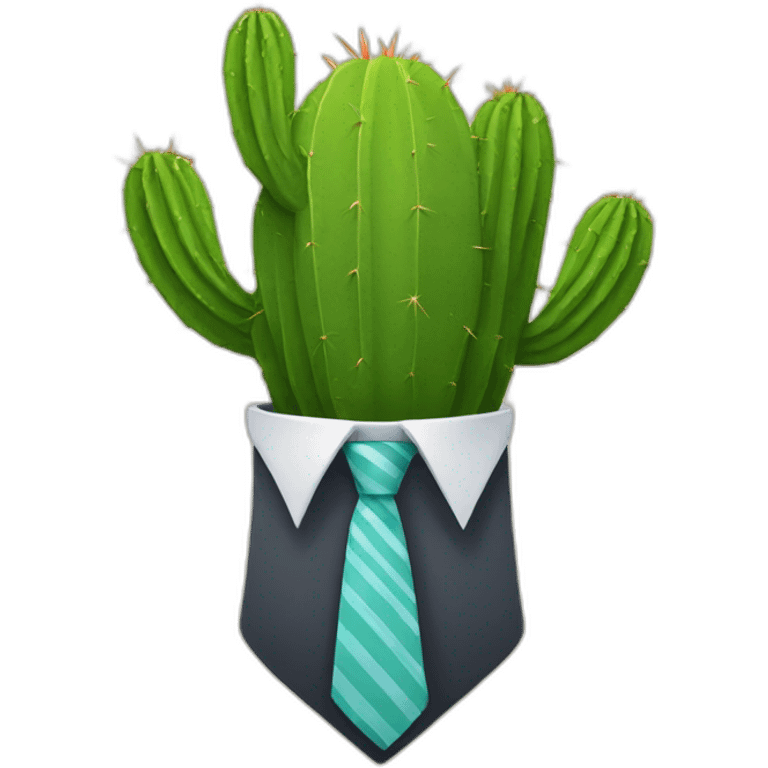 Cactus with a tie emoji