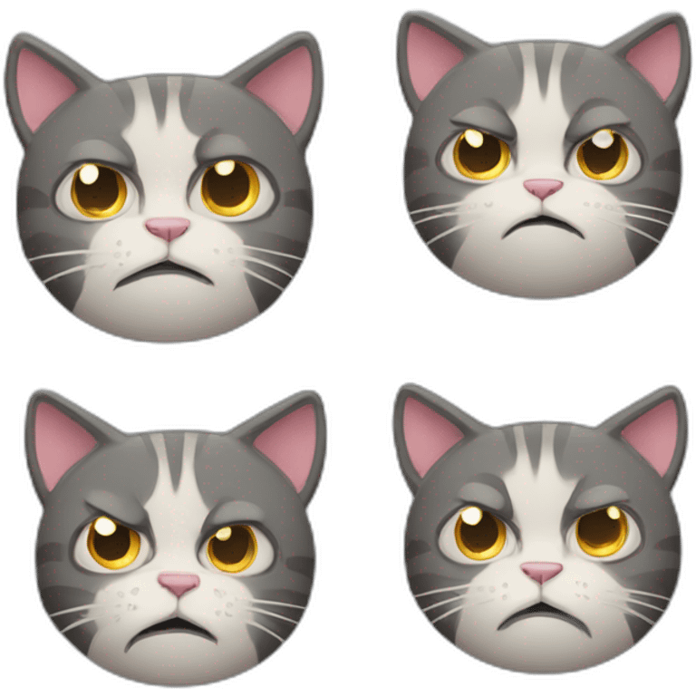 sad and angry cat emoji