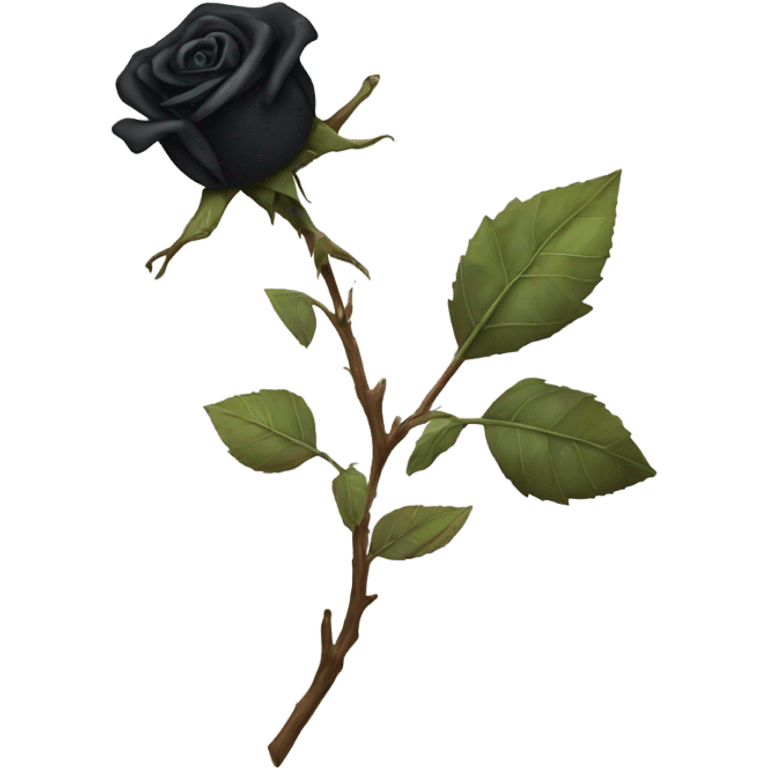 Dried out black rose emoji