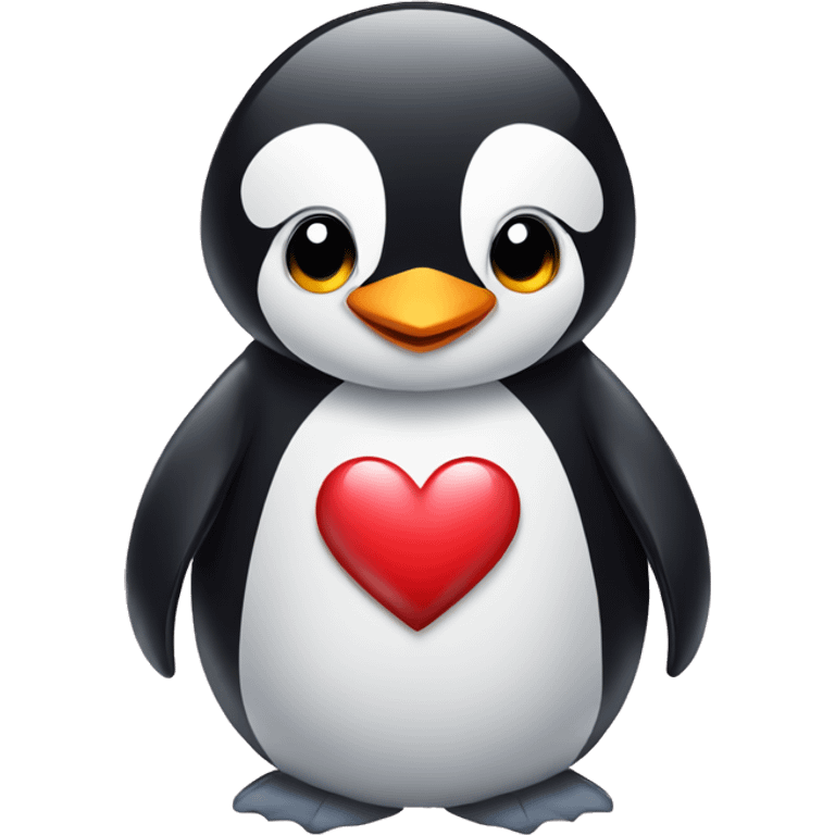 Penguin with a heart emoji