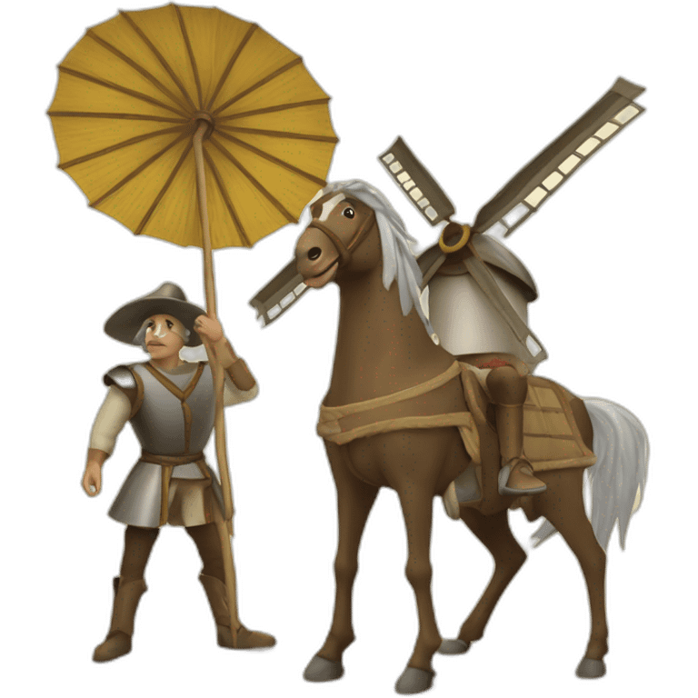 quijote y molino de viento emoji