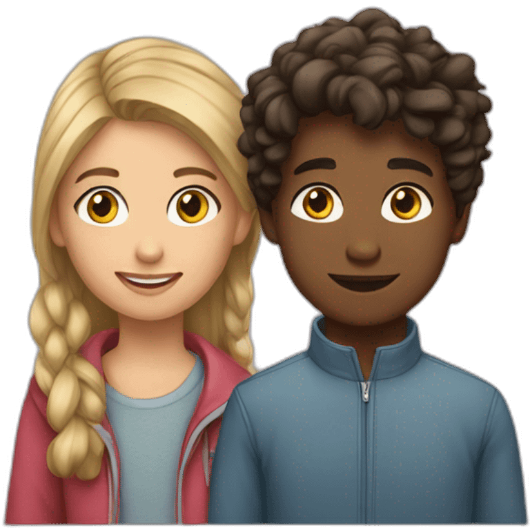 Un adolescent et une adolescente emoji