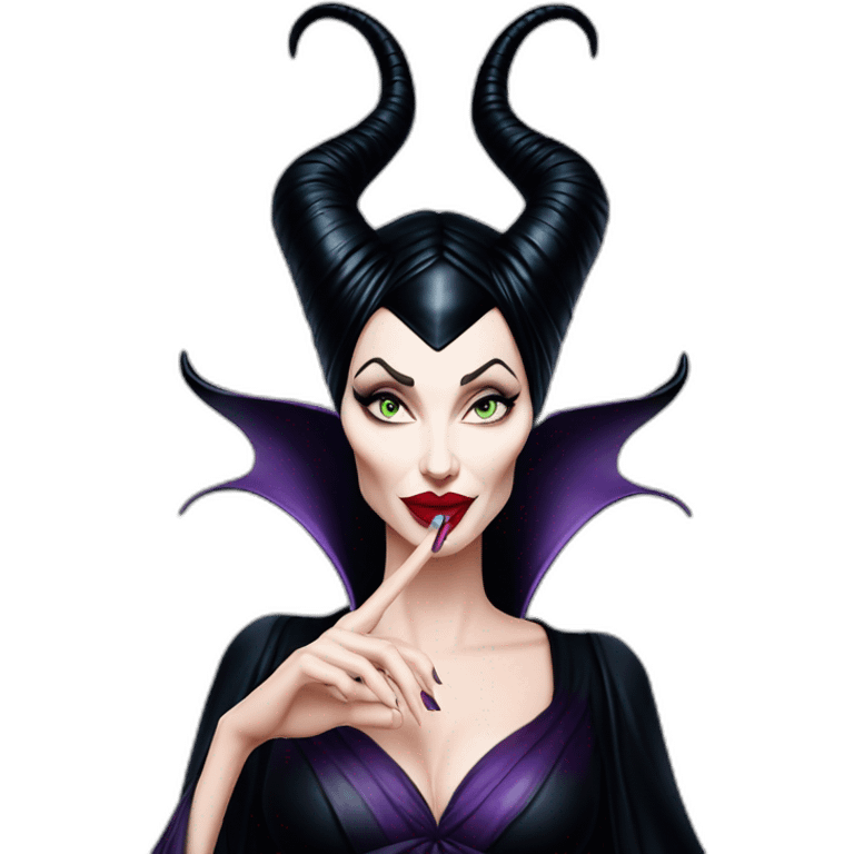 Maleficent angelina joli sending kiss with hand emoji