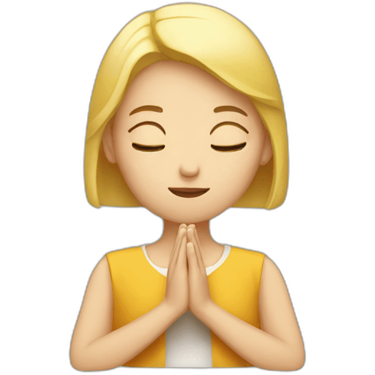 blond woman praying emoji