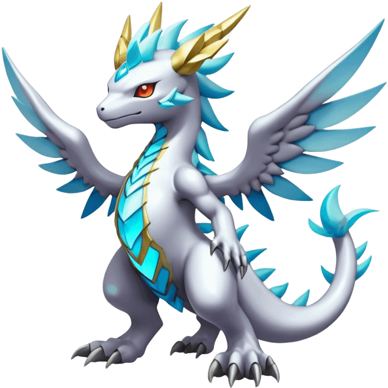 cool edgy cute shiny colorful ethereal legendary godly Archeus-Kyurem-Digimon-Fakemon-animal-hybrid full body emoji