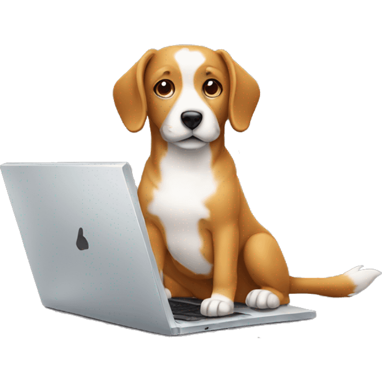 Dog working on laptop emoji