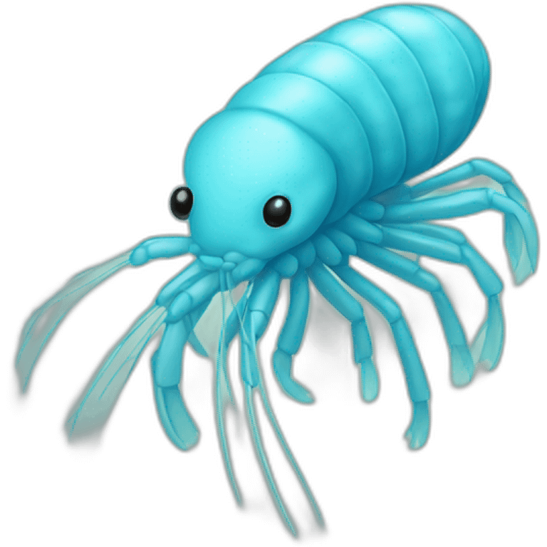 light blue colored shrimp emoji