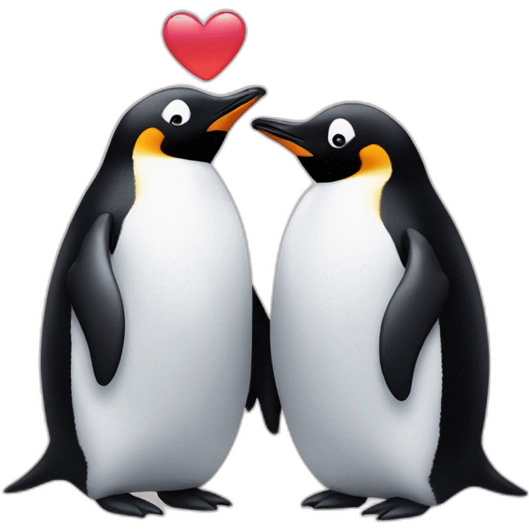 Two male penguins in love emoji