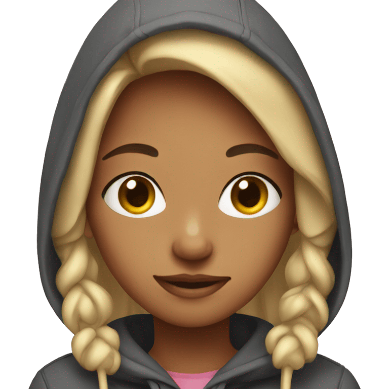 Girl wearing the hoodie  emoji