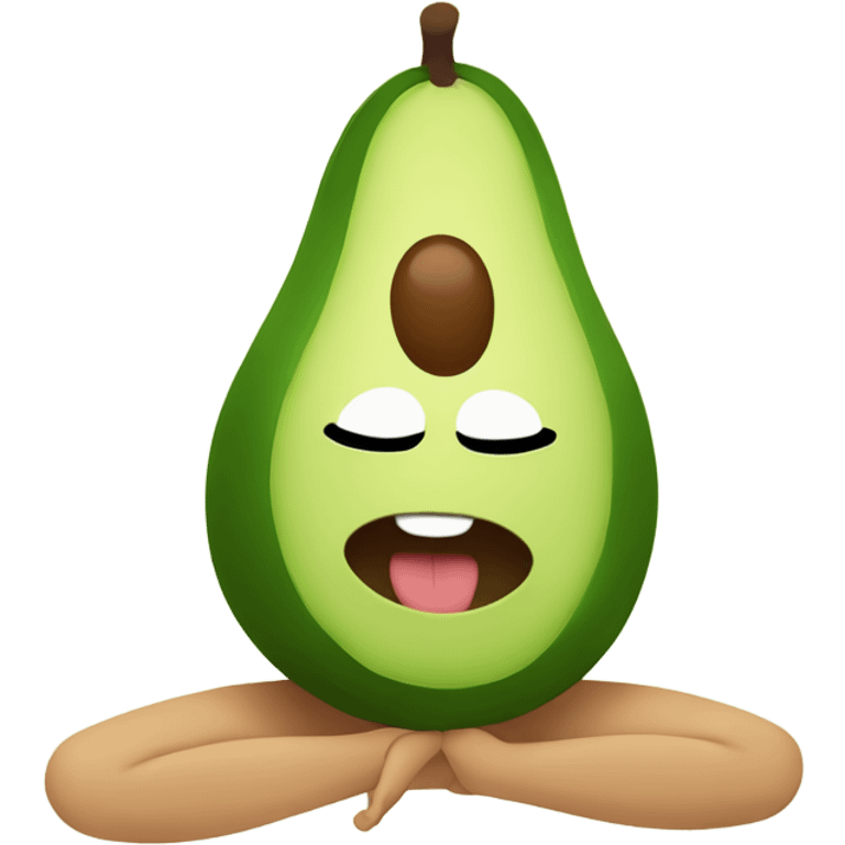 happy avocado does yoga emoji