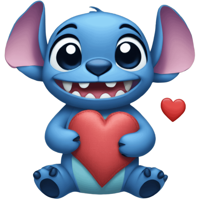 Stitch with a heart  emoji