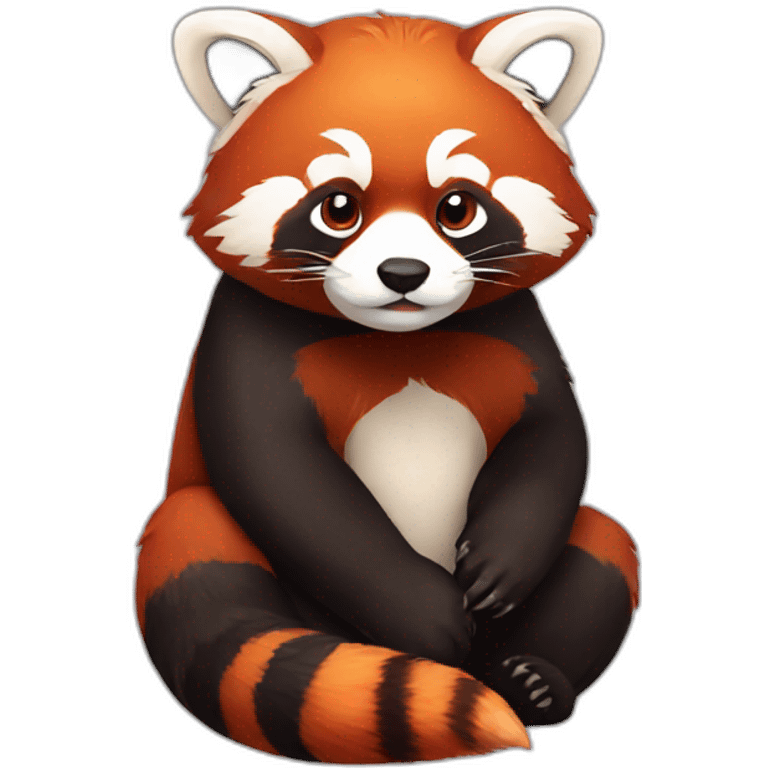 red panda thinking emoji