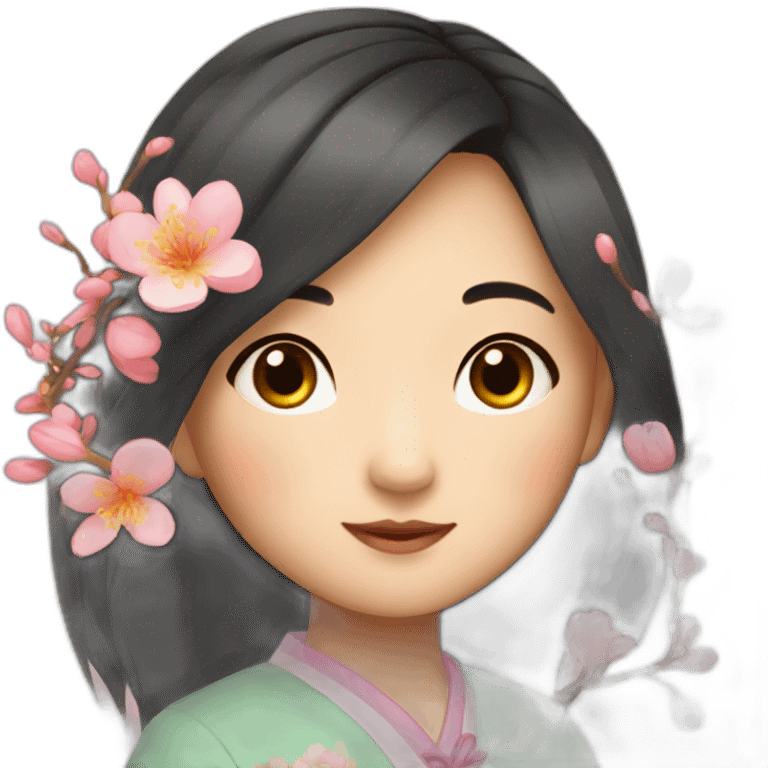 A Chinese girl with the warmth of spring emoji