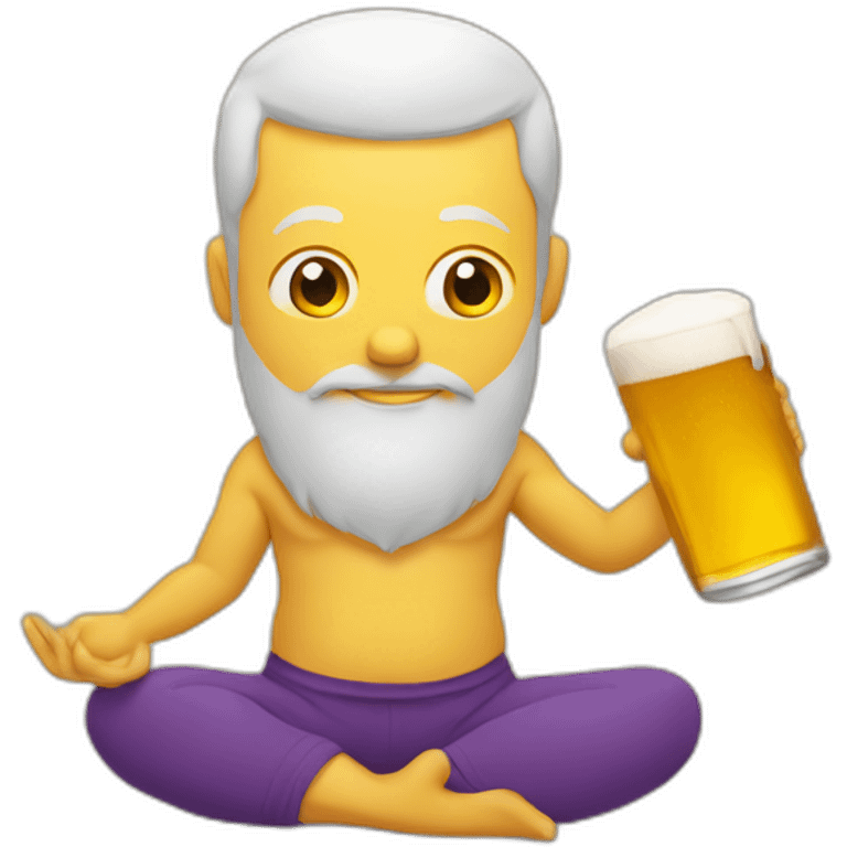 Yoga qui boit de la bière emoji