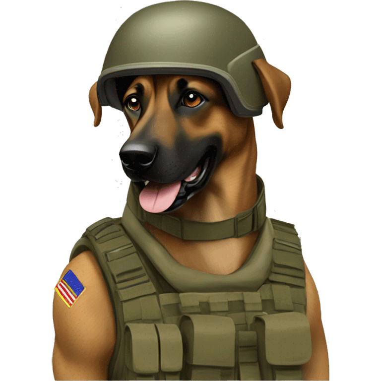 IDF soldier with his Belgian malinois army dog emoji