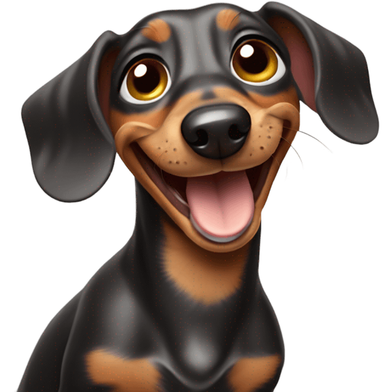 Dapple dachshund with laughing tears  emoji