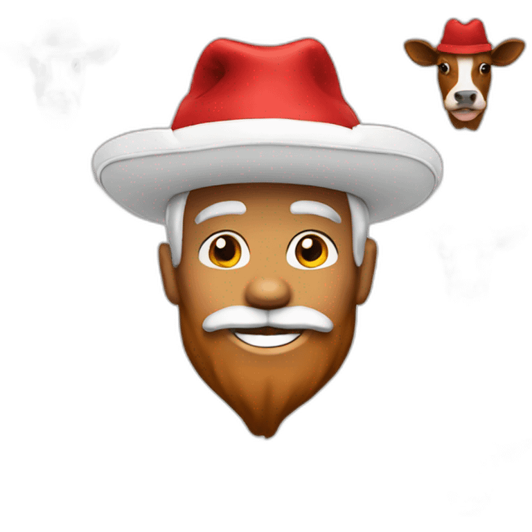 santa claus wearing cow boy hat emoji