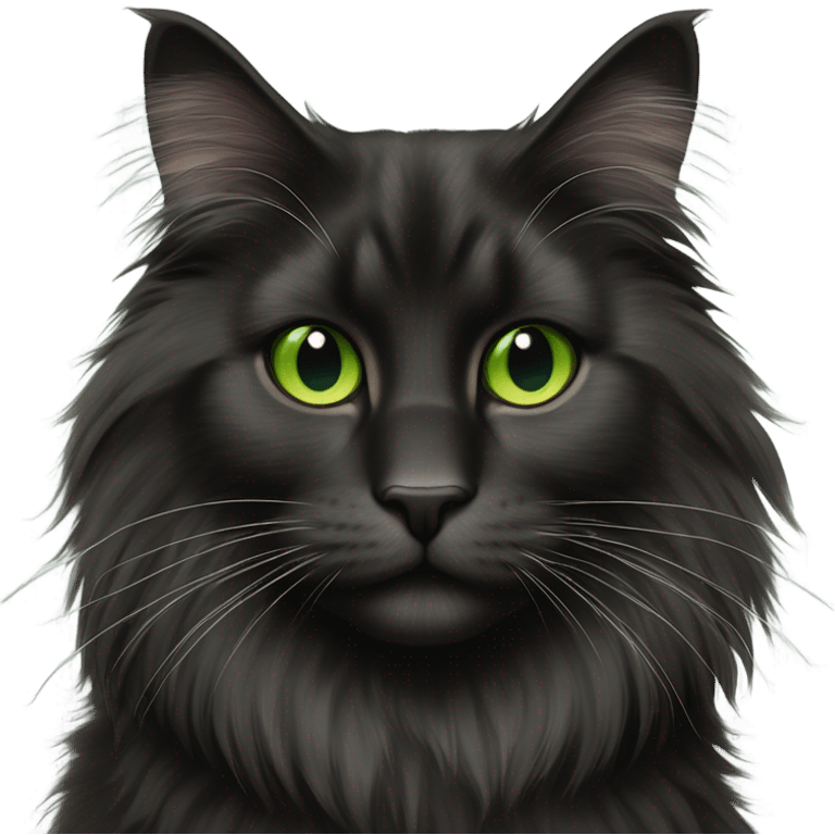 norwegian forest black cat emoji