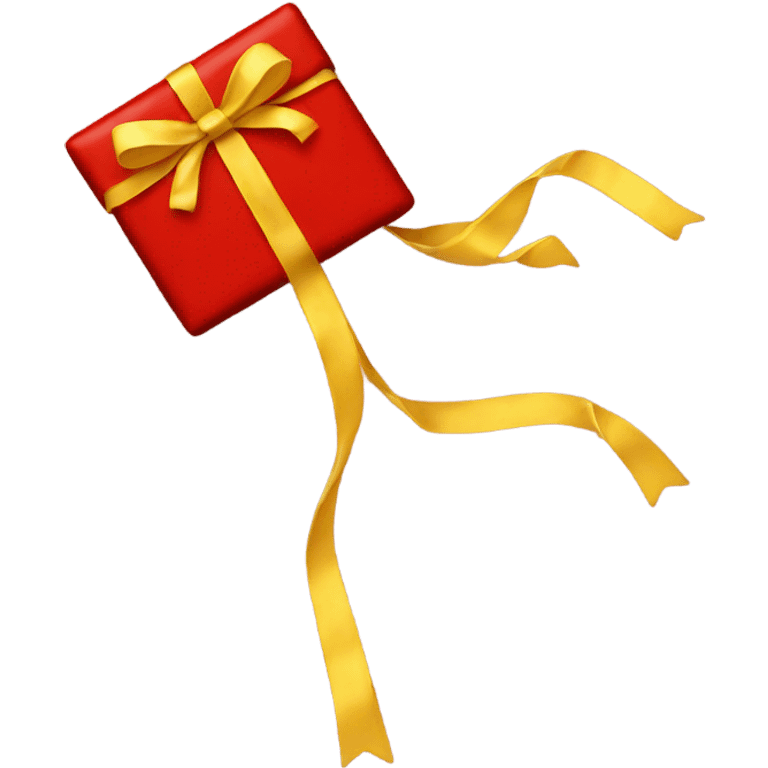 Red Christmas gift with yellow ribbon  emoji