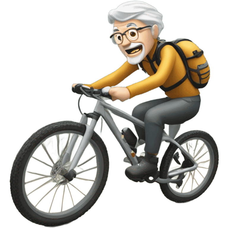 old guy riding mountain bike emoji