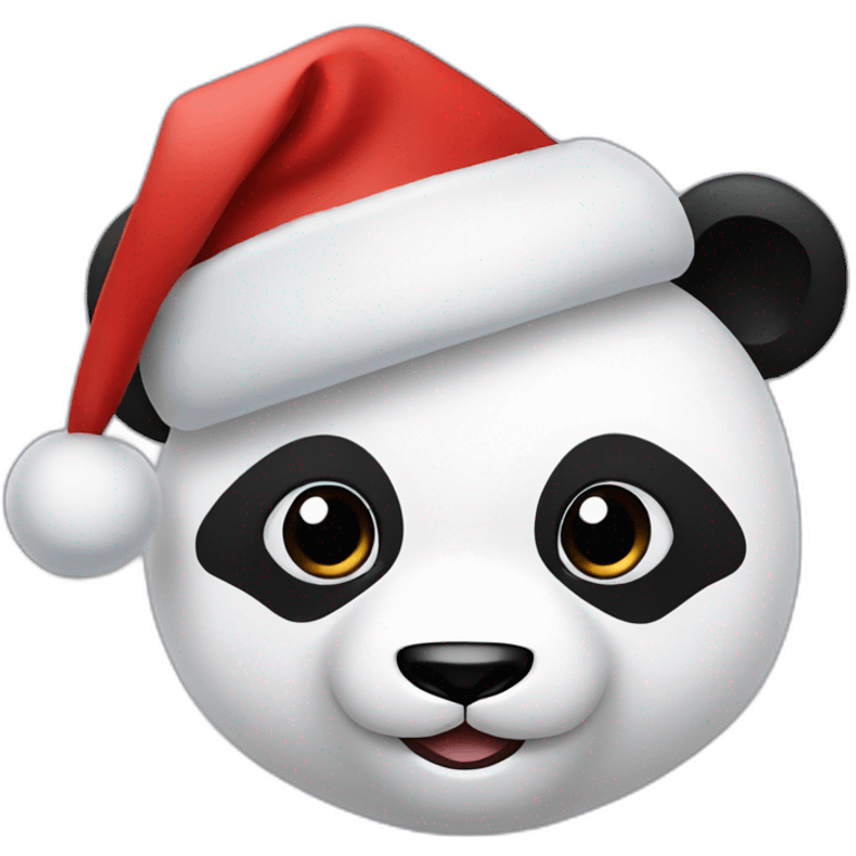 panda face with Christmas hat emoji