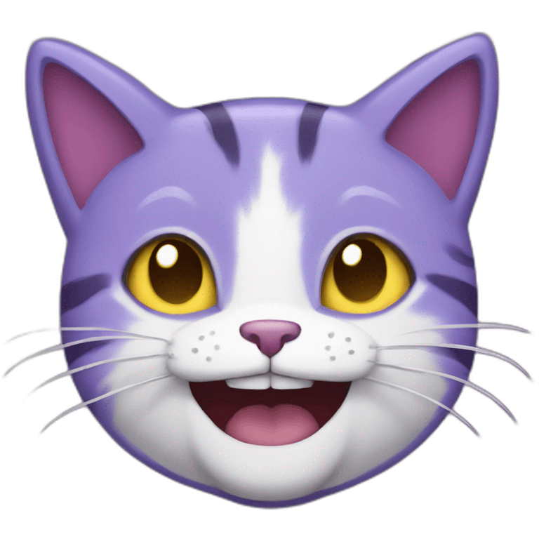 Purple cat psycho smile emoji