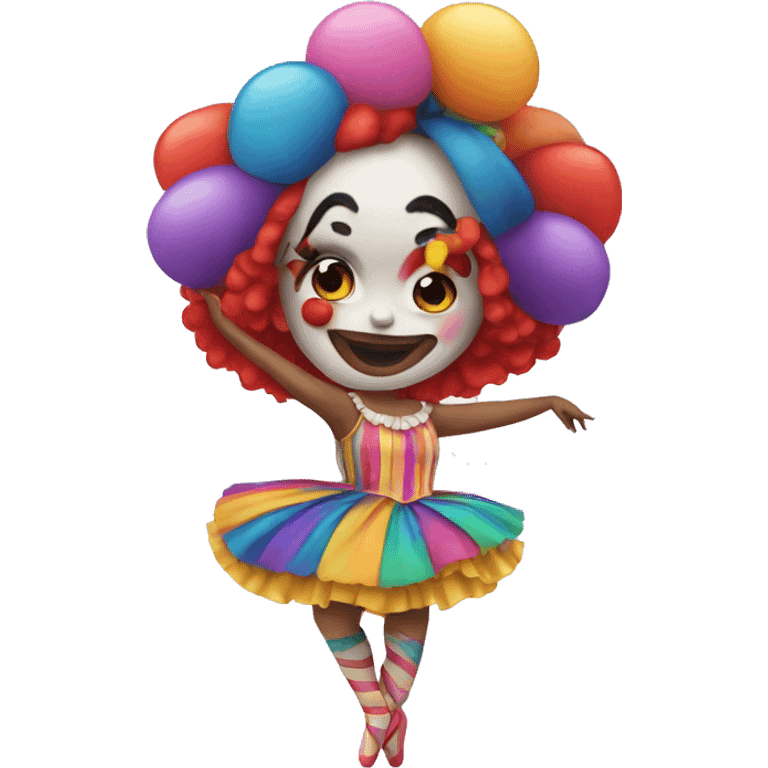 Ballerina dressed as a clown very colorful emoji