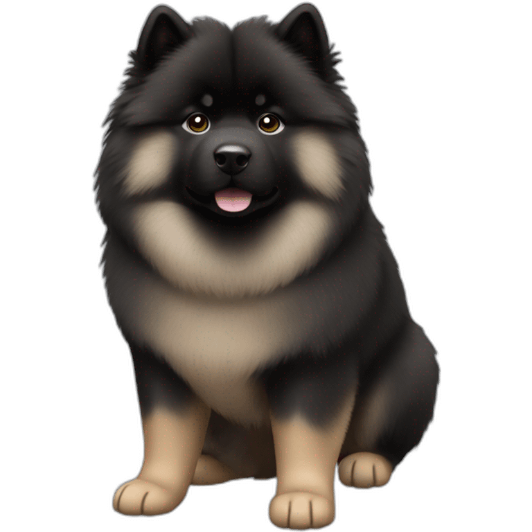 Black eurasier all body emoji