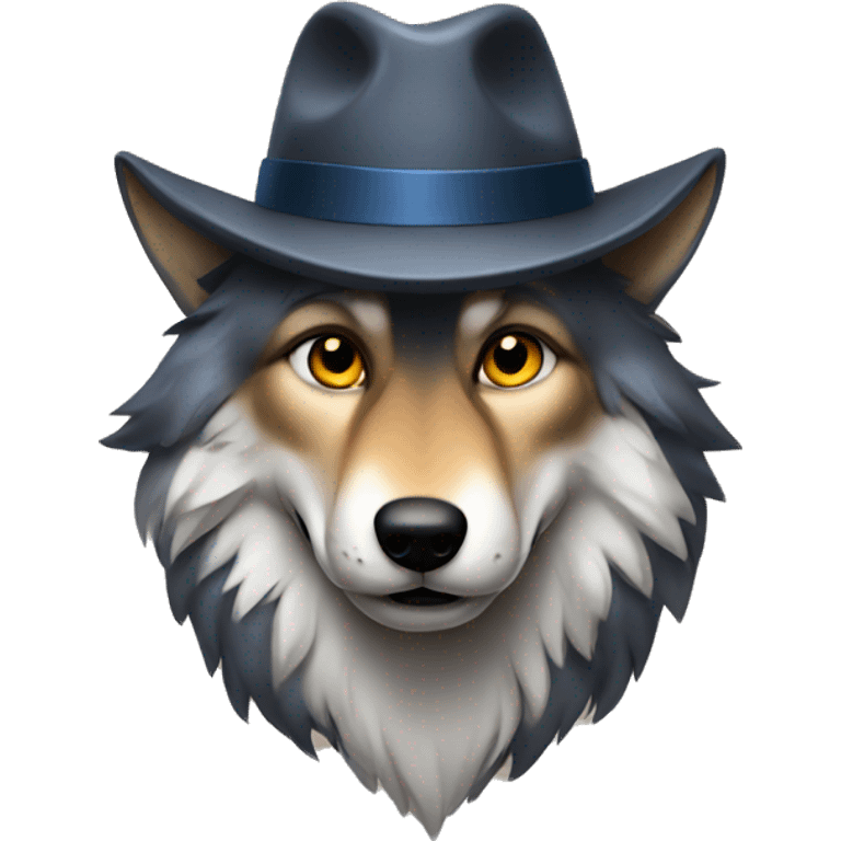 Wolf with fedora emoji