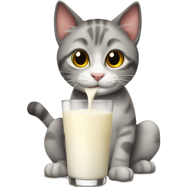 Cat drink milk emoji