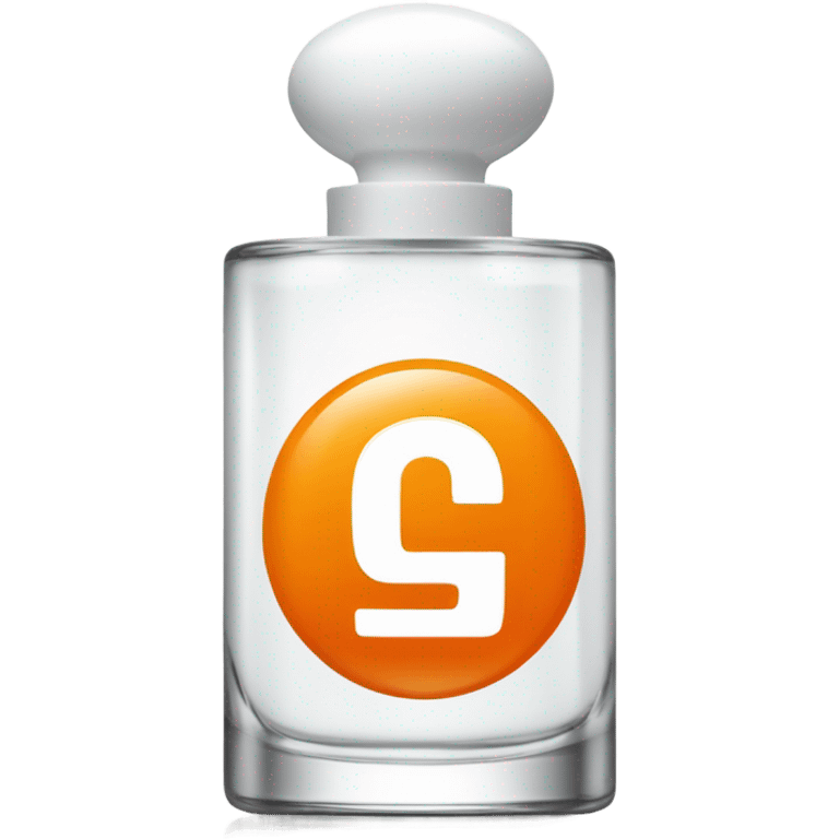 Orange cylinder perfume bottle with white cap and the number 62 in white color emoji