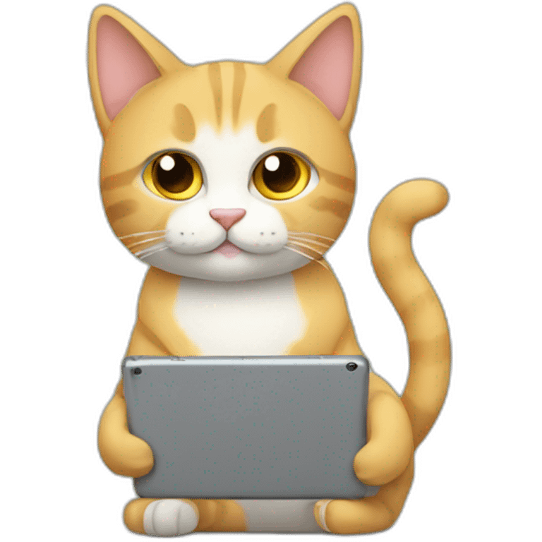 Gato con una tablet emoji