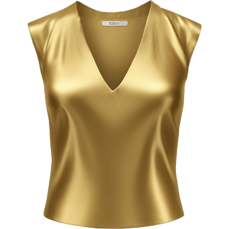 Hyper Realistic isolated gold silk crop top blouse. emoji