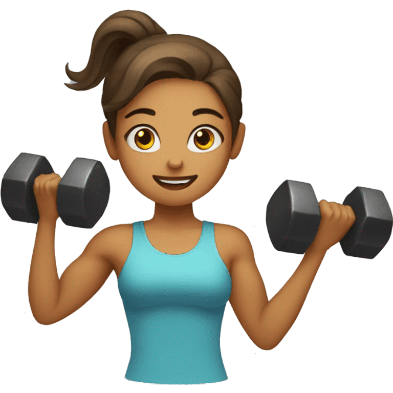 girl lifting dumbell emoji