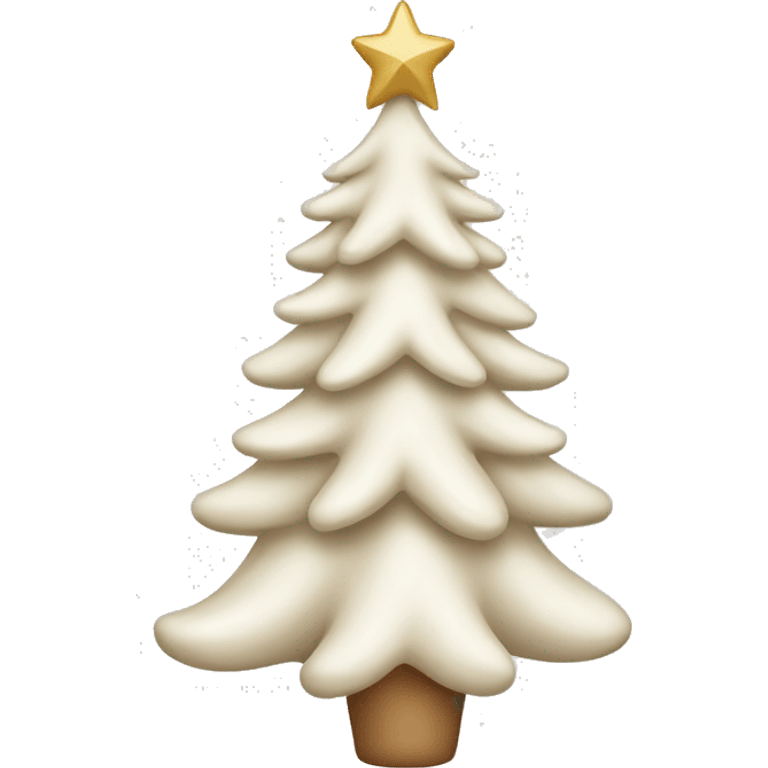 White Christmas tree with beige bows emoji