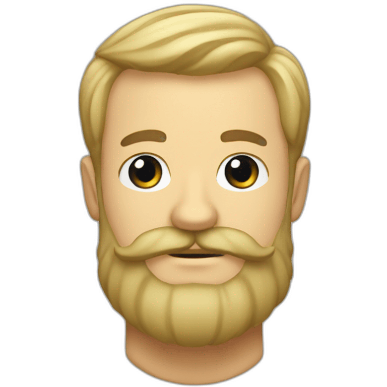 homme chauve avec barbe et moustache blonde emoji