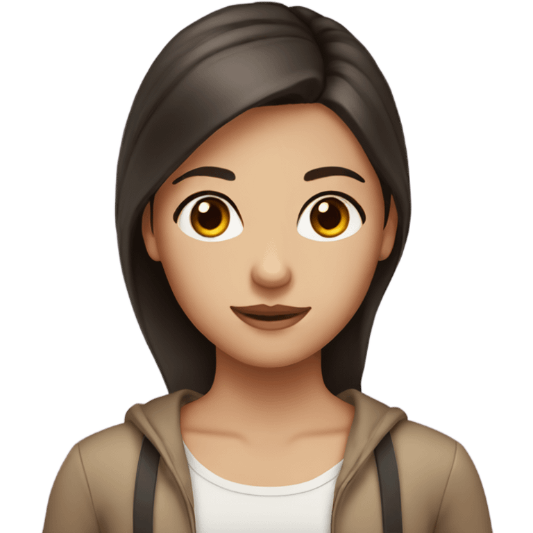 Girl with brown eyes and dark brown hair  emoji