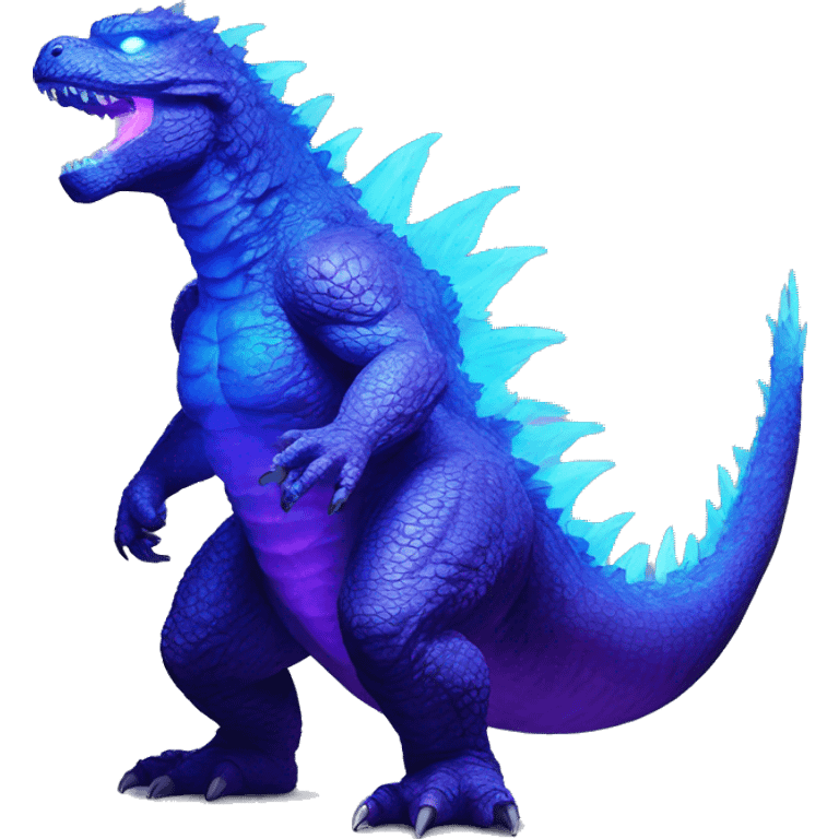 Godzilla blue and purple glow emoji