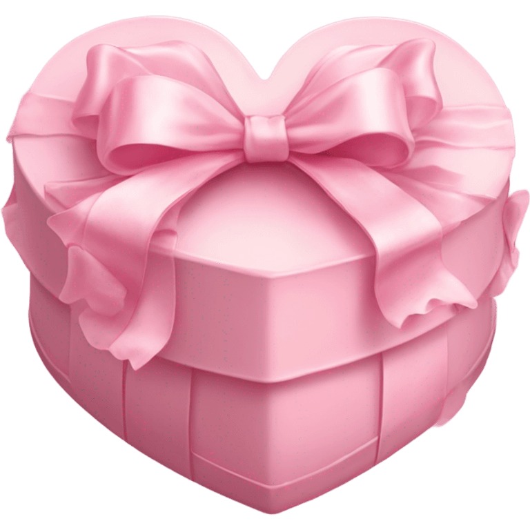 frilly pastel pink heart-shaped box of chocolates with a bow emoji