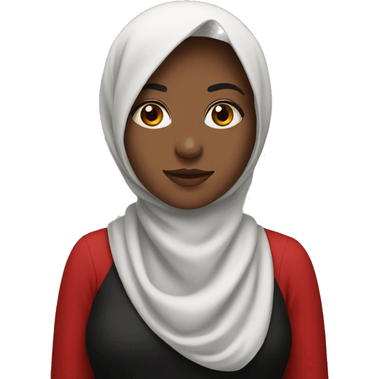 Girl in red black hidjab emoji