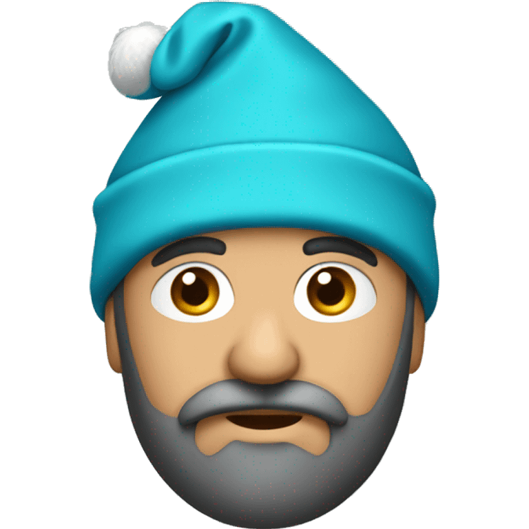 gorro de santa azul turquesa emoji