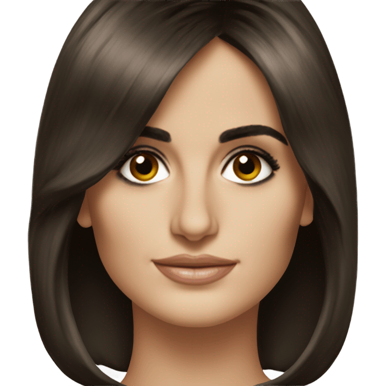 Penelope cruz with dark brown hair bob emoji