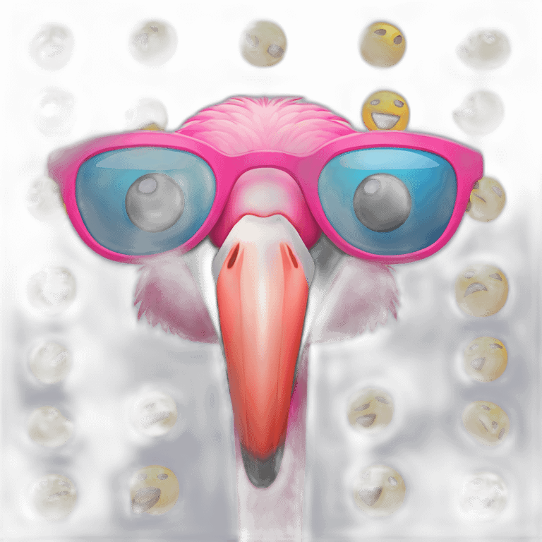 crazy flamingo in sunglasses emoji