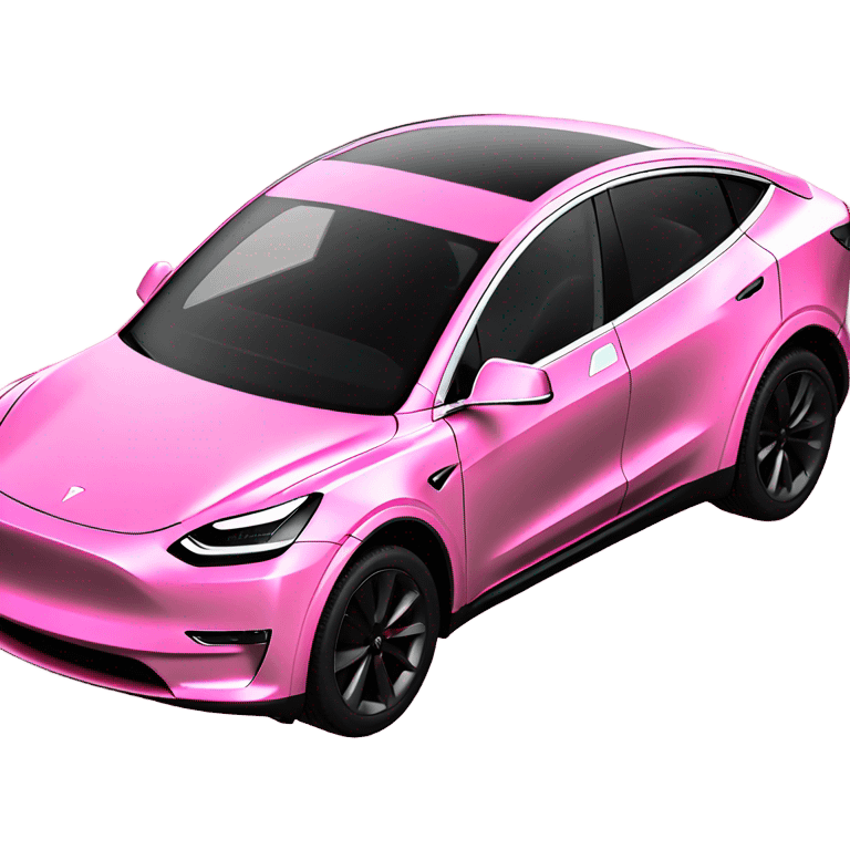 Pink Tesla model Y  emoji